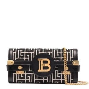 BALMAIN Black & White B-Buzz 23 Clutch